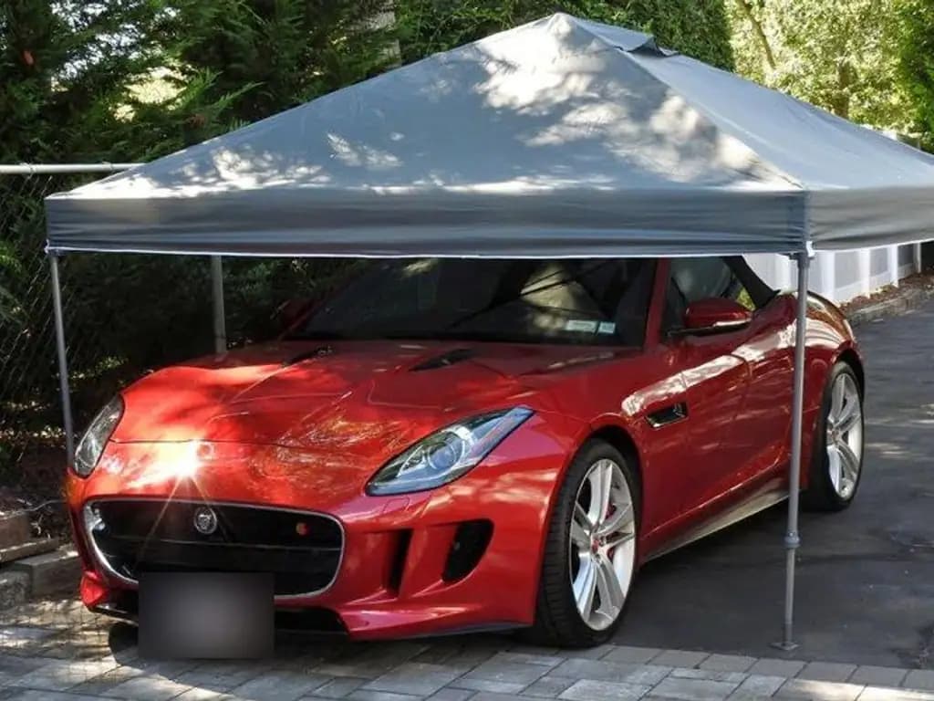Jaguar F-Type front three-quarter view, phone photo before CarShots