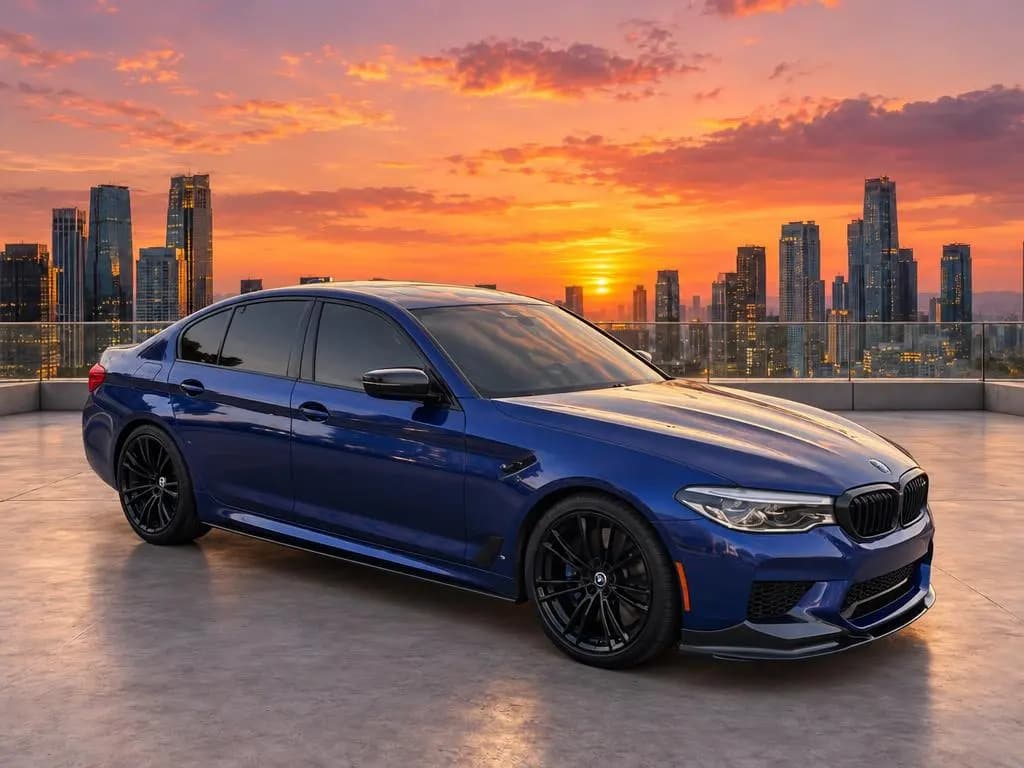 BMW M5 on the CarShots City Rooftop backdrop