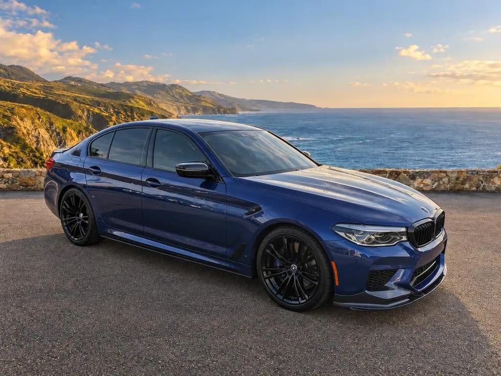 BMW M5 on the CarShots Coastal Overlook backdrop