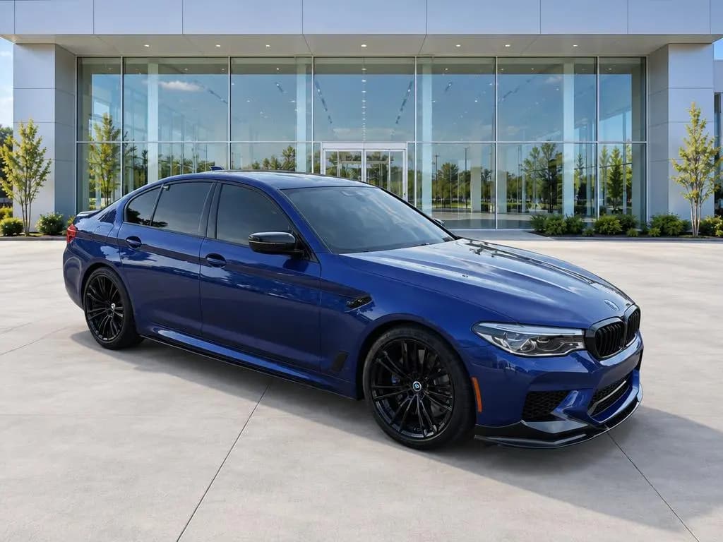 BMW M5 on the CarShots Dealership backdrop