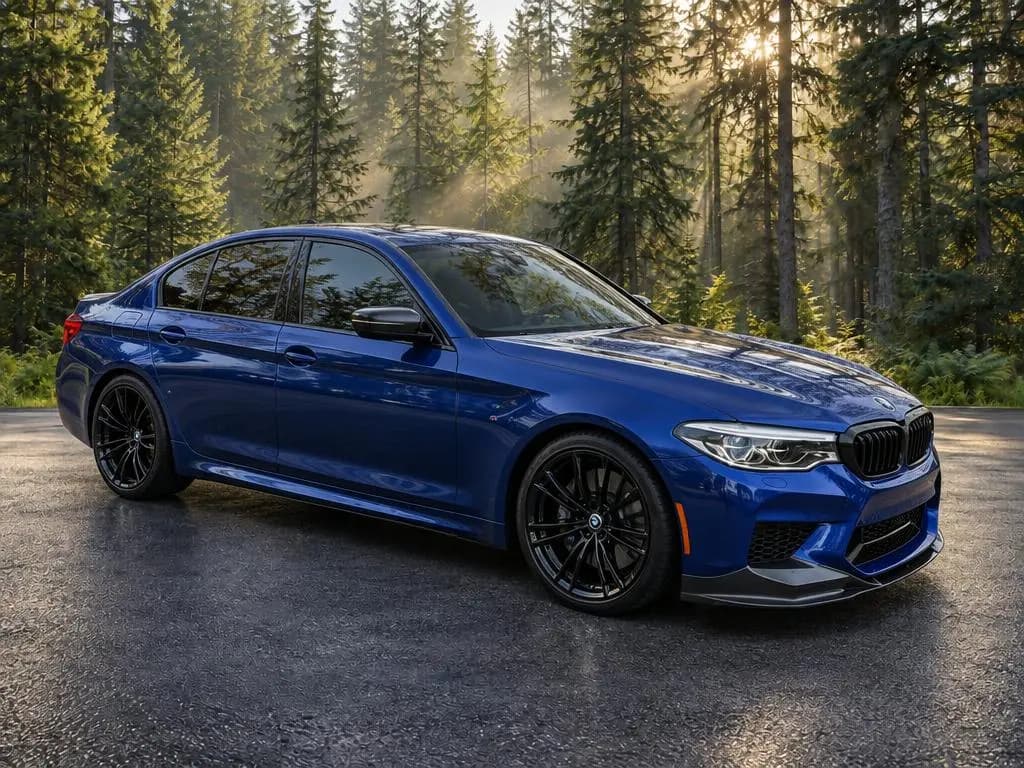 BMW M5 on the CarShots Forest Edge backdrop