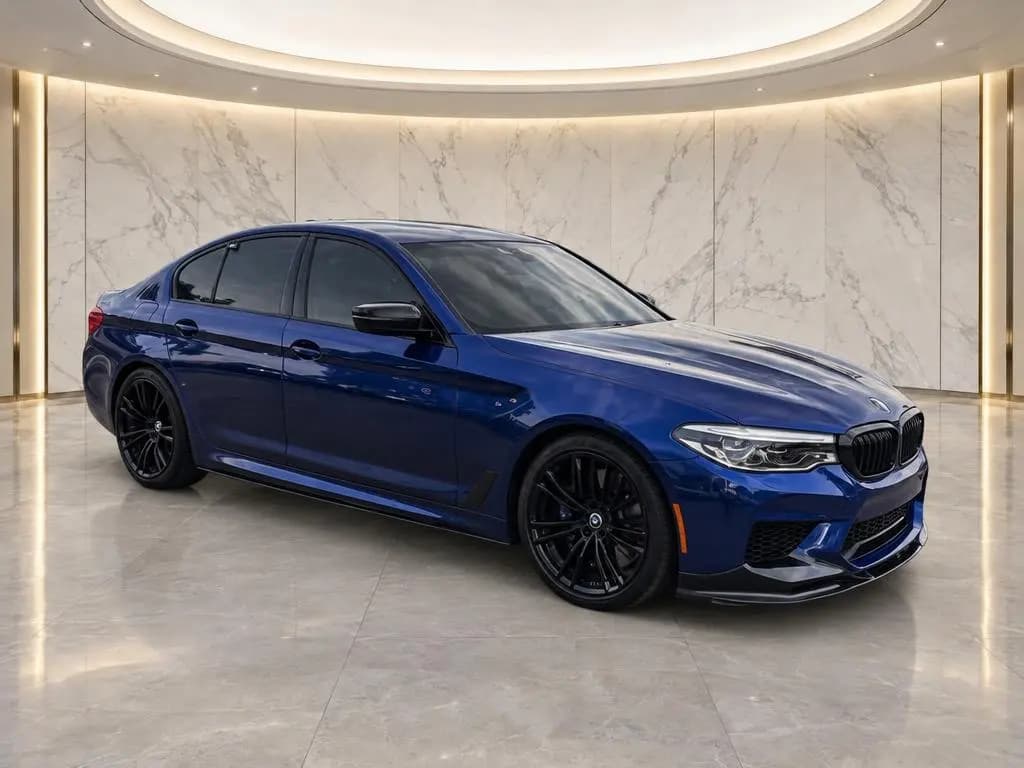 BMW M5 on the CarShots Marble Showroom backdrop